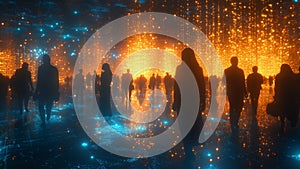 Matrix People in a Virtual Reality Simulation