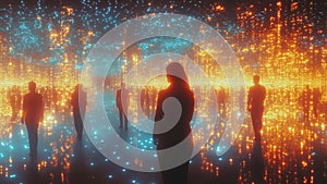 Matrix People in a Virtual Reality Simulation