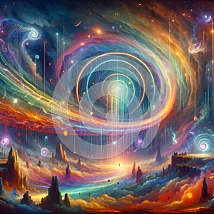 Stunning Cosmic Portal in a Vibrant Multidimensional Universe