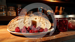Stunning 3d Ar Image: Sourdough Bread And Raspberry Jam