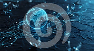 Global data network analysis and digital growth concept