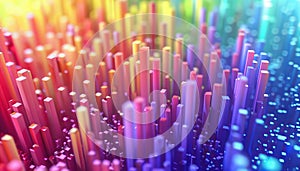 A stunning 3D render of an abstract multicolor spectrum