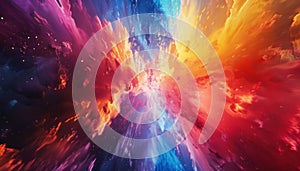 A stunning 3D render of an abstract multicolor spectrum