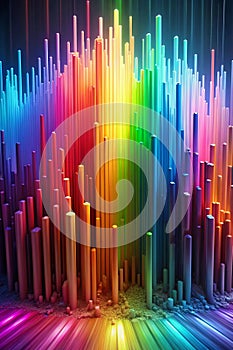 A Stunning 3D Render of an Abstract Multicolor Spectrum