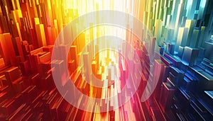 A stunning 3D render of an abstract multicolor spectrum