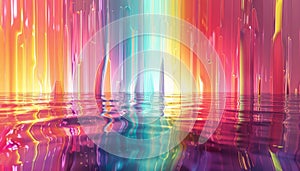 A stunning 3D render of an abstract multicolor spectrum