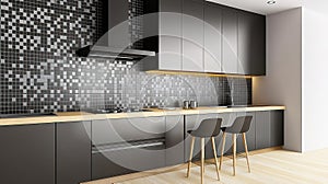 Modern Kitchen Interior 3D Render