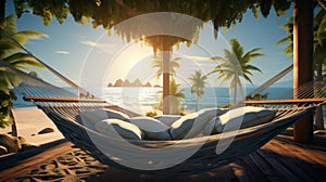 Stunning 3d Render Of Hammock By The Sea: Unreal Engine 5