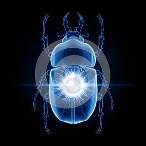 Glowing Scarab Beetle 3d Render