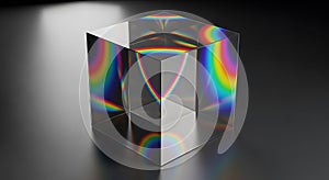 Prism Cube with Rainbow Light Dispersion