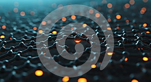 Science visualization of glowing nanomesh