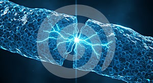 Blue molecular structure transmitting bright energy