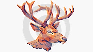 Stunning Deer Head Silhouette on White Background for Elegant Designs photo