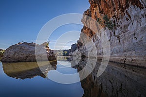 Stunning Devonian limestone cliffs of Geikie Gorge where the Fit