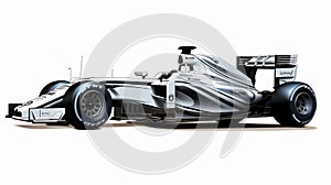 Stunning Digital Airbrushed White And Silver Formula One Car