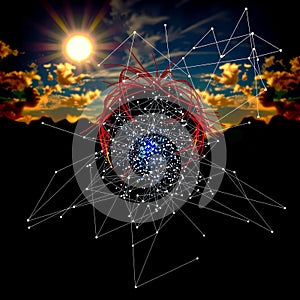 Cosmic Web at Sunset