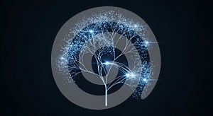 Abstract blue neural network data structure