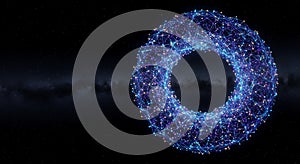 Stunning digital network ring in the cosmos