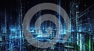 Digital Cityscape: Futuristic Data Visualization