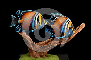 A stunning display of couple Orinoco Angel fish Ai generated