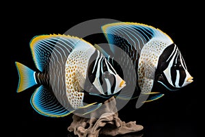 A stunning display of couple Orinoco Angel fish Ai generated