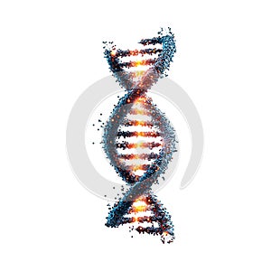 Stunning DNA Strand Genetic Code Visualization against transparent background
