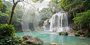 Erawan waterfall in Thailand photo