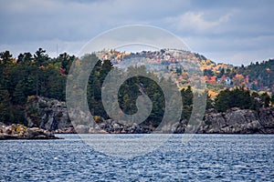 Stunning Fall Colors overlooking the mountains at Marquette, Michigan and Lake Superior