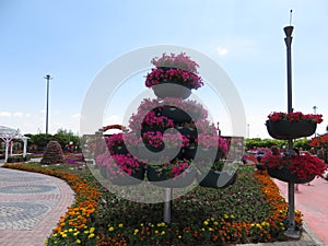 Stunning flower decoration on promenade