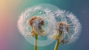 Stunning fluffy dandelion macro intricate creative
