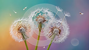 Stunning fluffy dandelion macro intricate creative design