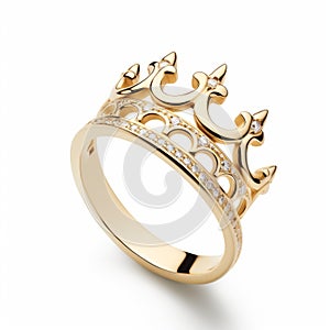Royal Crown Ring In Gold With Diamonds - Alasdair Mclellan Style photo