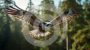 Stunning Hawk In Flight: Vray Tracing Fine Art Photography