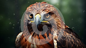Epic Photo Realistic Hawk Illustration In Vray Tracing Style photo