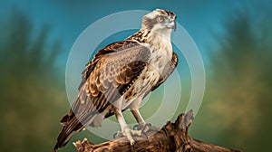 Stunning Hd Photograph Of Osprey Perched On Brown Stem