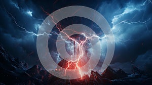 Electric Symphony: Capturing the Raw Power of Abstract Lightning photo