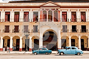 A street in Havana, Cuba with old timer cars