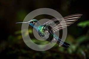 Stunning hummingbird in flight, captivating wildlife photography. Generative AI