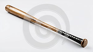 A stunning image of baseball bat on solid white background, single object.