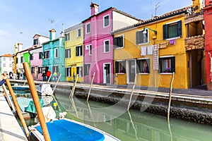 Stunning image of the Burano island on a bright day