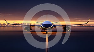 Innovative Commercial Airplane on Runway: Symbolizing Progress and Future of Aviation photo