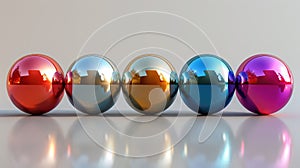 Vibrant Array of 3D Spheres in Abstract Colors