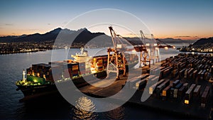 Port at Twilight: A Symphony of Lights and Shadows