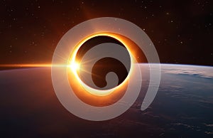 Spectacular Solar Eclipse Over Earth