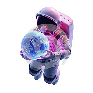 Earth Guardian: Astronaut\'s Grasp on Humanity\'s Home photo