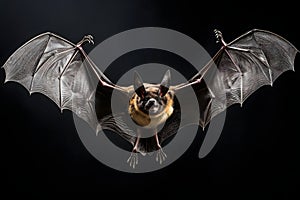 Majestic Flying Fox Bat in Flight, Dark Background