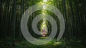 Serene Bamboo Forest Temple