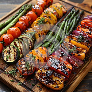 Gourmet Grilled Vegetable Medley Display photo