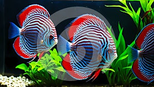 Vibrant Discus Fish Aquarium