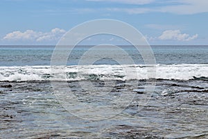 Stunning indian ocean waves at the beaches on the paradise island seychelles